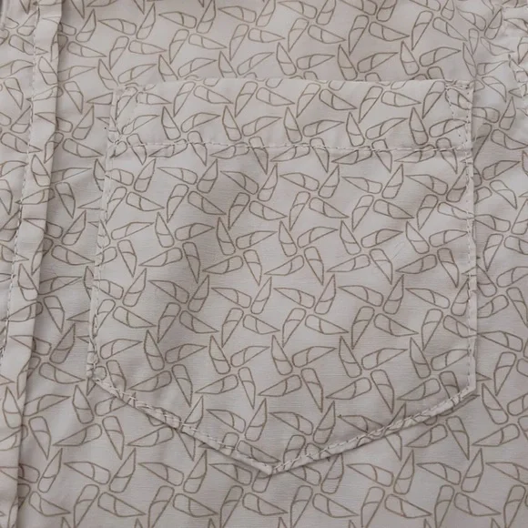 Old Navy White Cotton Shirt Kids XS 100% Cotton Tan Pinwheels - Picture 4 of 4